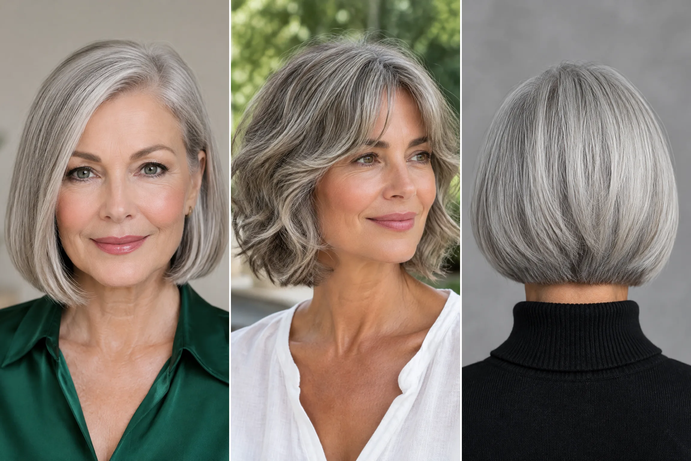 22 Gray Bob Hairstyles for Older Women With Shine and Easy Movement